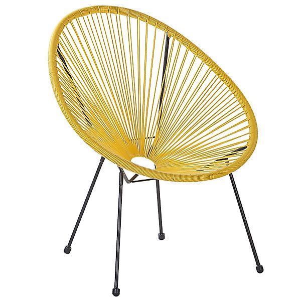 Beliani Cocktailsessel Gelb Schwarz 90x70x87 günstig online kaufen