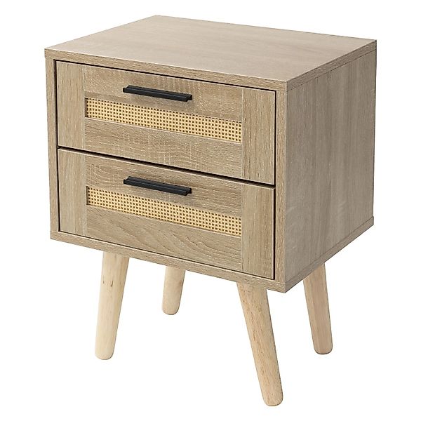 ML-Design Nachttisch mit 2 Schubladen 40x50,5x30cm Eiche Optik Schrank günstig online kaufen