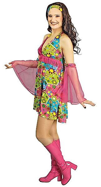 Das Kostümland Kostüm Hippie Tunika Love and Peace, Buntes 70er Jahre K günstig online kaufen