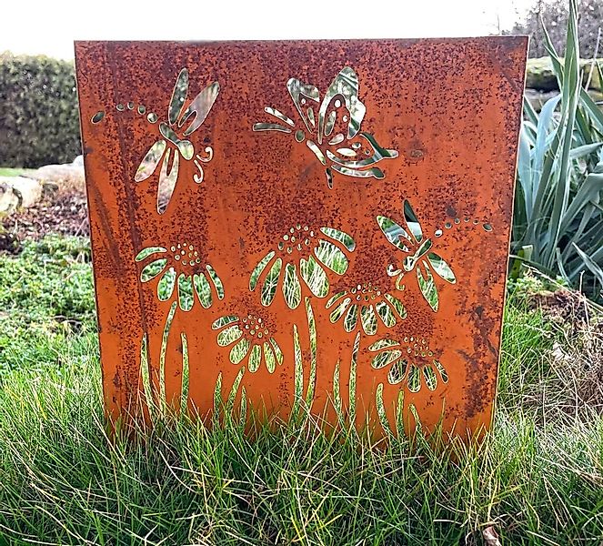 LB H&F Lilienburg Dekosäule Schild Stecker Garten Deko Metall Rost Paneele günstig online kaufen