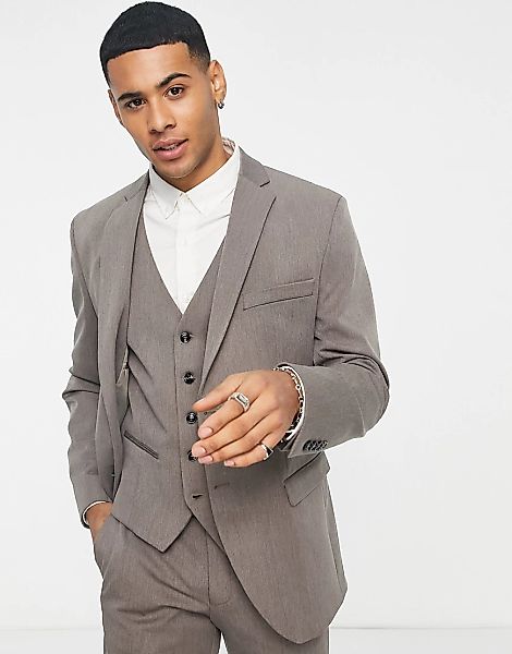 Selected Homme – Schmal geschnittene Anzugjacke in Braun günstig online kaufen