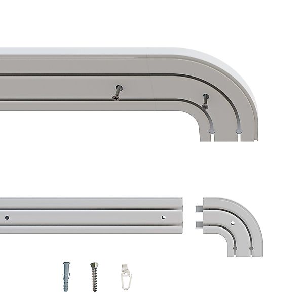 Gardineum Gardinenstange Gardineum 2-lfg. Kunststoffschiene mit günstig online kaufen