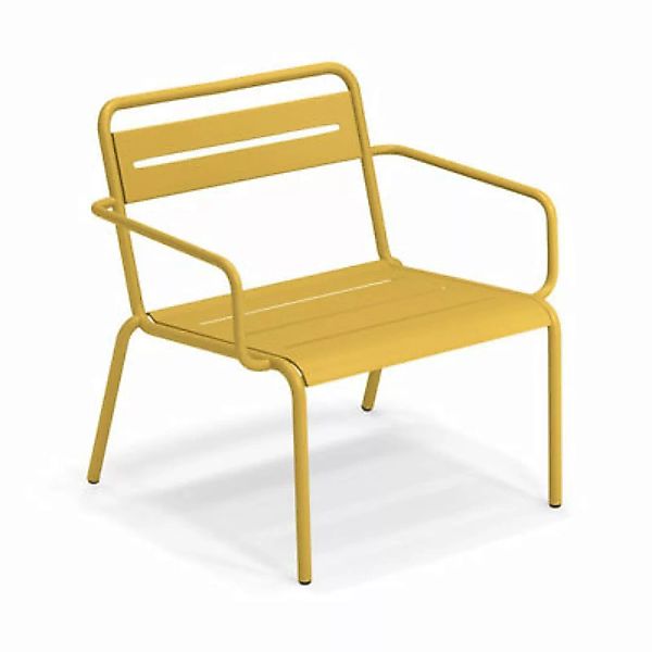 Niedrig stapelbarer Sessel Star XL metall gelb / L 118 cm - Aluminium - Emu günstig online kaufen