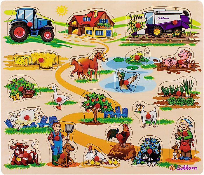 Eichhorn Steckpuzzle Bauernhof, 23 Puzzleteile, FSC® günstig online kaufen