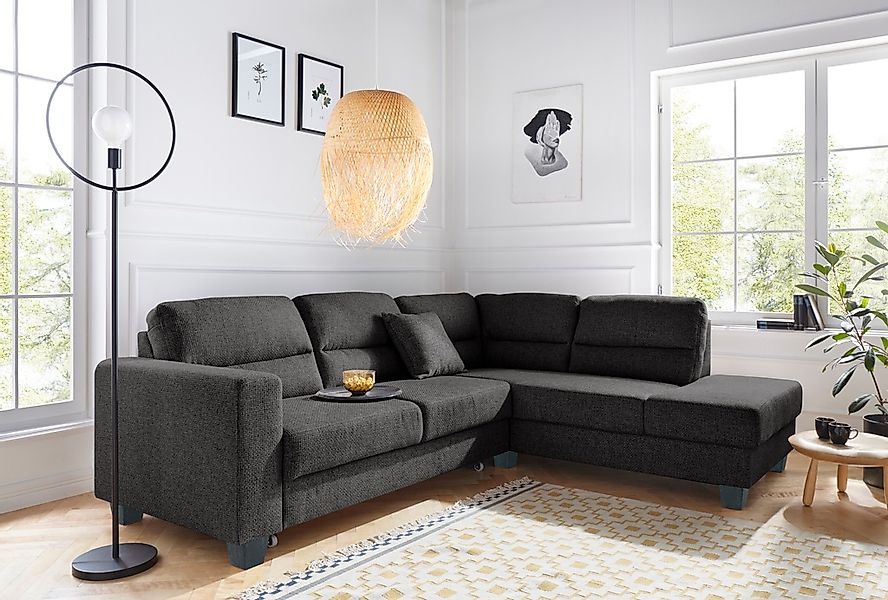 TRENDMANUFAKTUR Ecksofa "Chamber, zeitlos&modern, hoher Sitzkomfort, Breite günstig online kaufen