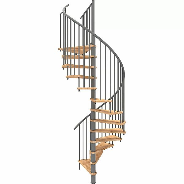 Minka Spindeltreppe Spiral Smart Buche Grau Ø120 cm Geschoßhöhe bis 305,5 c günstig online kaufen