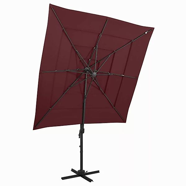 Sonnenschirm Mit Aluminium-mast 4-lagig Bordeauxrot 250x250 Cm günstig online kaufen