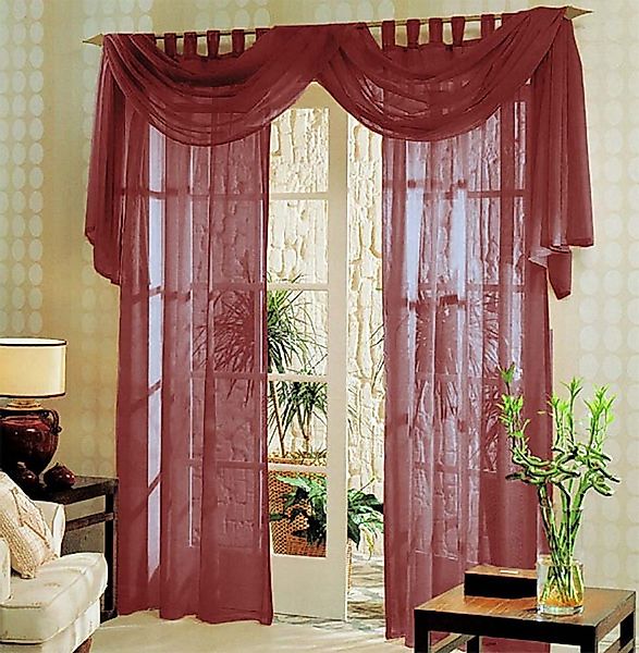Gardinenbox Gardine (3 St), Schlaufen, transparent, Voile, Voile komplett G günstig online kaufen
