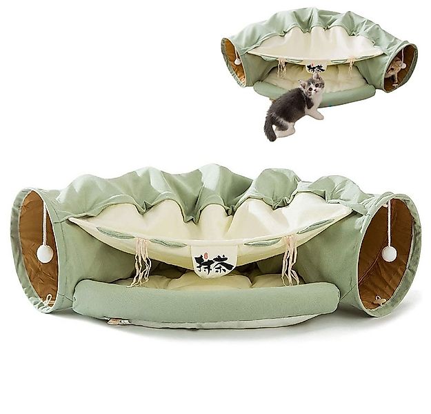 SURFOU Tierbett Katzentunnel Mit Schlafplatz, Rascheltunnel Für Katzen, kat günstig online kaufen