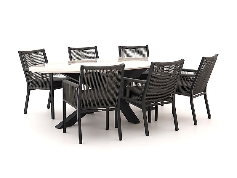 Manifesto Rivola/Induno Ellips 240 cm Gartenmöbel-Set 7-teilig günstig online kaufen