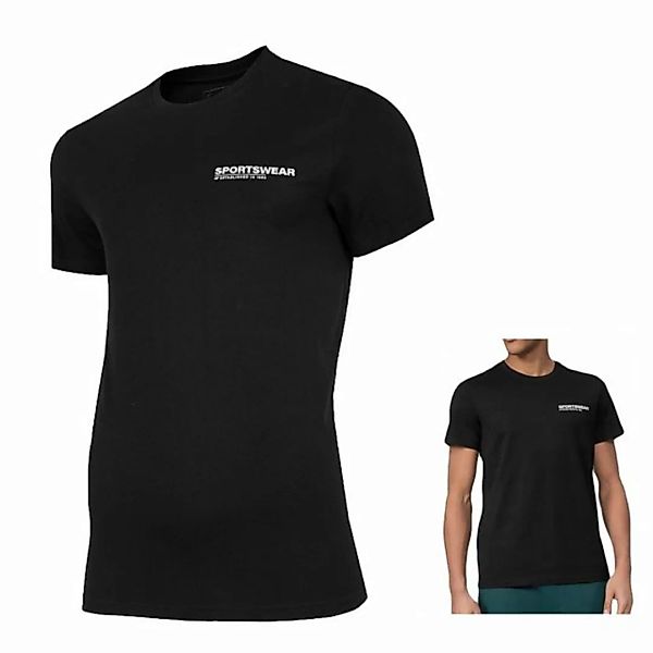 4F T-Shirt 4F - Herren T-Shirt Baumwolle mit Print - schwarz günstig online kaufen