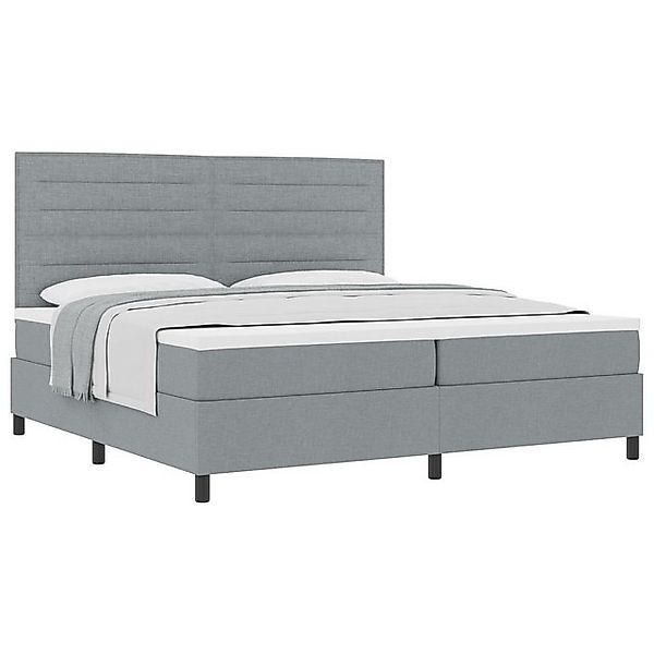 vidaXL Bett Boxspringbett mit Matratze Hellgrau 200x200 cm Stoff (1-tlg) günstig online kaufen
