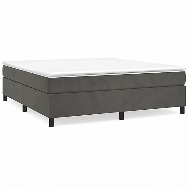 vidaXL Boxspringbett mit Matratze Dunkelgrau 160x200 cm Samt1400138 günstig online kaufen