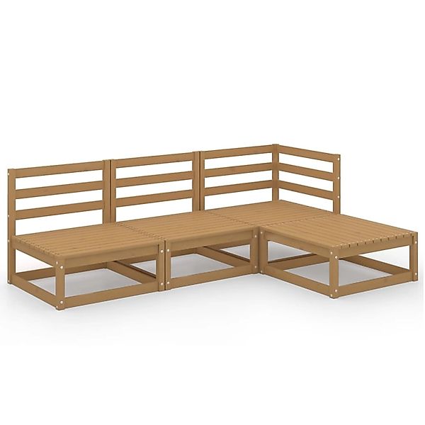 vidaXL 4-tlg Garten-Lounge-Set Honigbraun Massivholz Kiefer Modell 3 günstig online kaufen