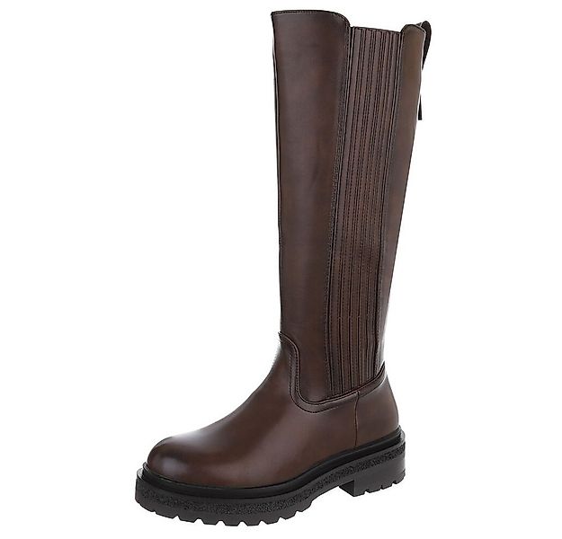 Ital-Design Hochschaftstiefel mit robustem Design für Damen Plateaustiefel günstig online kaufen