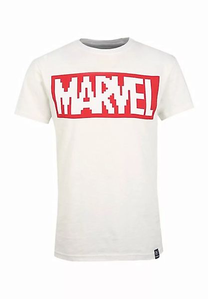 Recovered T-Shirt Marvel Pixel Logo Ecru GOTS zertifizierte Bio-Baumwolle günstig online kaufen