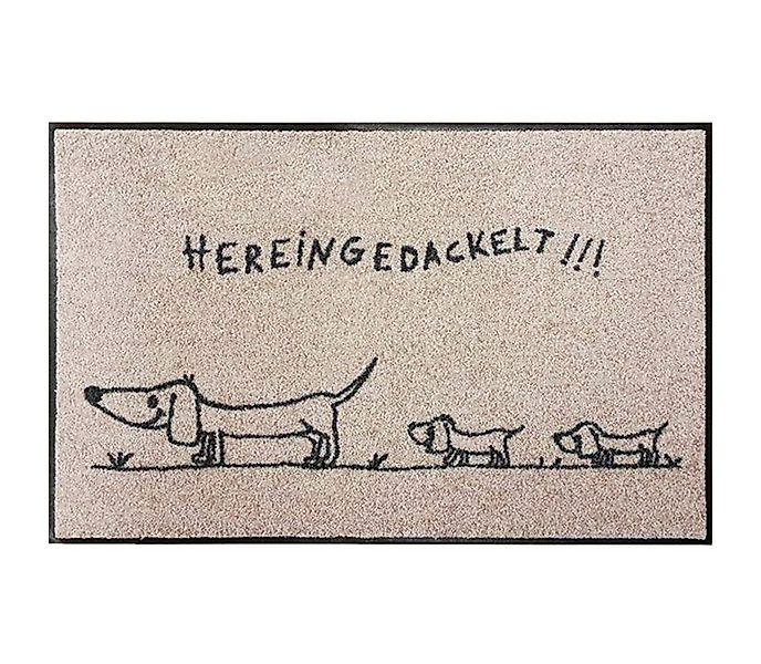 Salonloewe Fußmatte Fußmatte 50x75 Hereingedackelt family beige sand, Einga günstig online kaufen