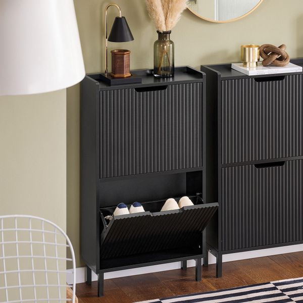 SoBuy Schuhkipper mit 2 Klappen Schuhschrank Schmal für Diele Flur FSR177-S günstig online kaufen