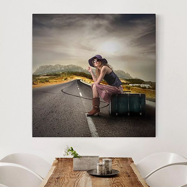 Leinwandbild - Quadrat On the Road günstig online kaufen