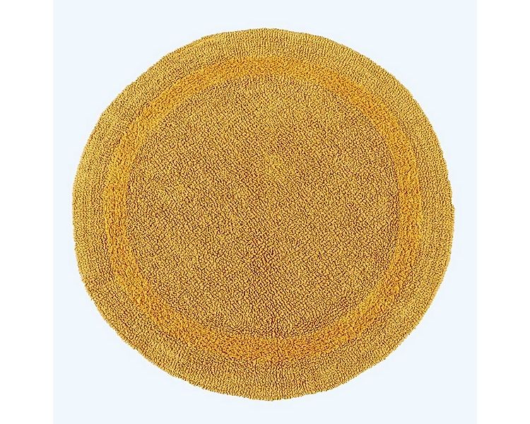 Homescapes Badematte Runde Battematte senfgelb 80 cm aus 100% Baumwolle, Hö günstig online kaufen