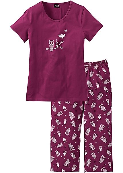 Capri Pyjama mit kurzen Ärmeln günstig online kaufen