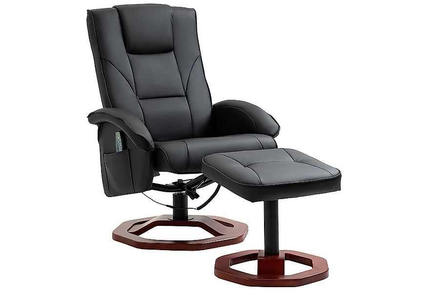 HOMCOM Massagesessel mit Fußhocker, Liegefunktion Fernsehsessel mit Massage günstig online kaufen