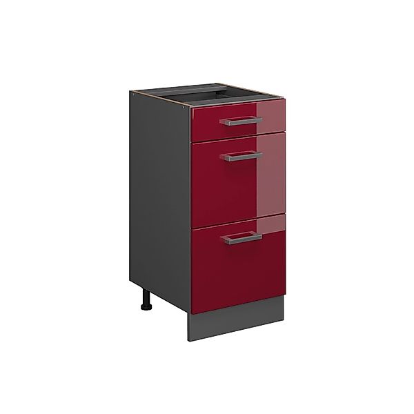 Vicco Küchenunterschrank R-Line Bordeaux Hochglanz/Anthrazit 40 cm mit Schu günstig online kaufen