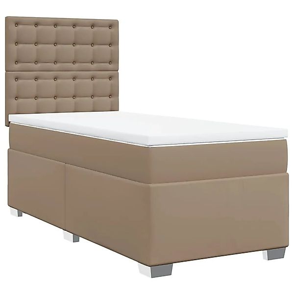 vidaXL Boxspringbett mit Matratze Cappuccino-Braun 90x200cm Kunstleder 3290 günstig online kaufen