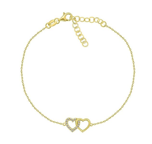 Brilio Silver Armband Zartes Silberarmband Verknüpfte Herzen BRC115Y günstig online kaufen