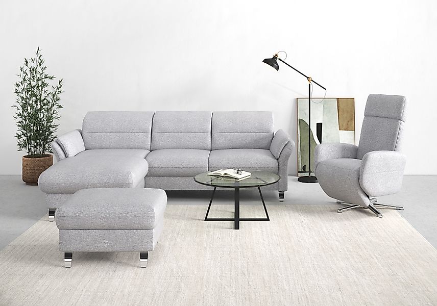 sit&more Ecksofa »Grenoble L-Form mit Federkern«, wahlweise mit Bettfunktio günstig online kaufen
