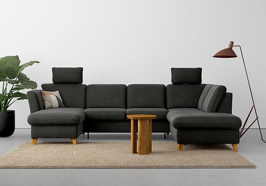 Home affaire Wohnlandschaft »Trelleborg U-Form« wahlweise mit Bettfunktion günstig online kaufen