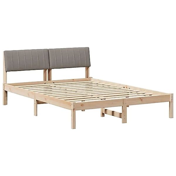 vidaXL Bettgestell Braun und Taupe 140 x 190 cm Massivholz Kiefer 878687 günstig online kaufen