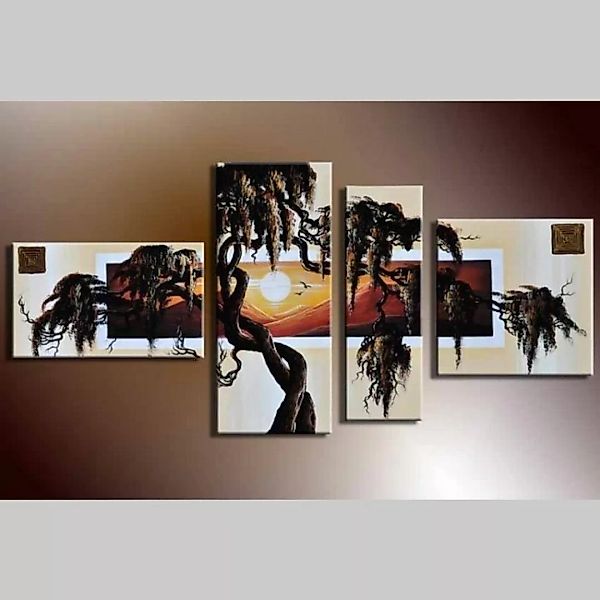 4 Leinwandbilder AFRIKA Baum (1) 140 x 70cm Handgemalt günstig online kaufen