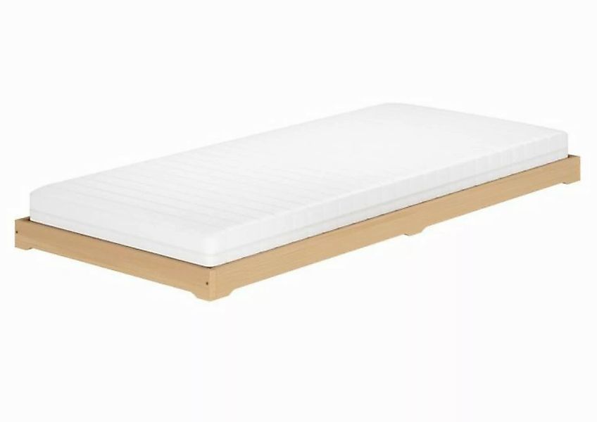 ERST-HOLZ Bett Bodenbett Bettrahmen Futonbett Buche massiv 100x200, Buchenh günstig online kaufen