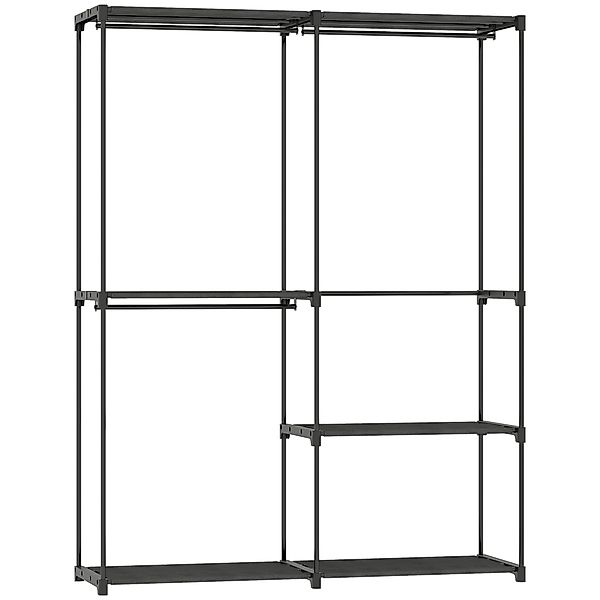 HOMCOM Kleiderschrank Stoffschrank mit Kleiderstange, Ablagen, Stoffkleider günstig online kaufen