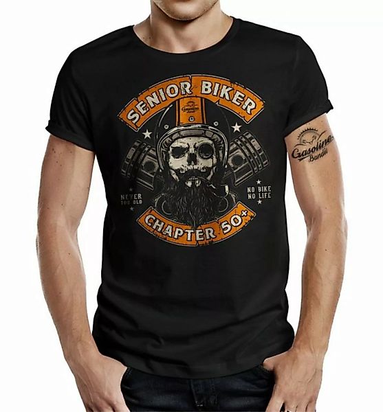 GASOLINE BANDIT® T-Shirt für den älteren Motorradfahrer - Senior Biker Chap günstig online kaufen