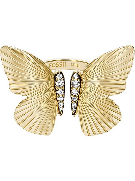 Fossil Fingerring Fossil Damen-Damenring Edelstahl Glasstein, günstig online kaufen