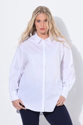 Ulla Popken Hemdbluse Hemdbluse oversized Hemdkragen günstig online kaufen