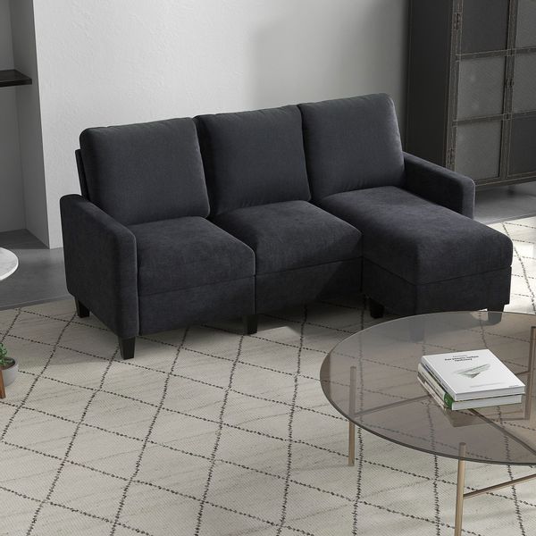 HOMCOM 3-Sitzer Ecksofa Eckcouch in L-Form, günstig online kaufen