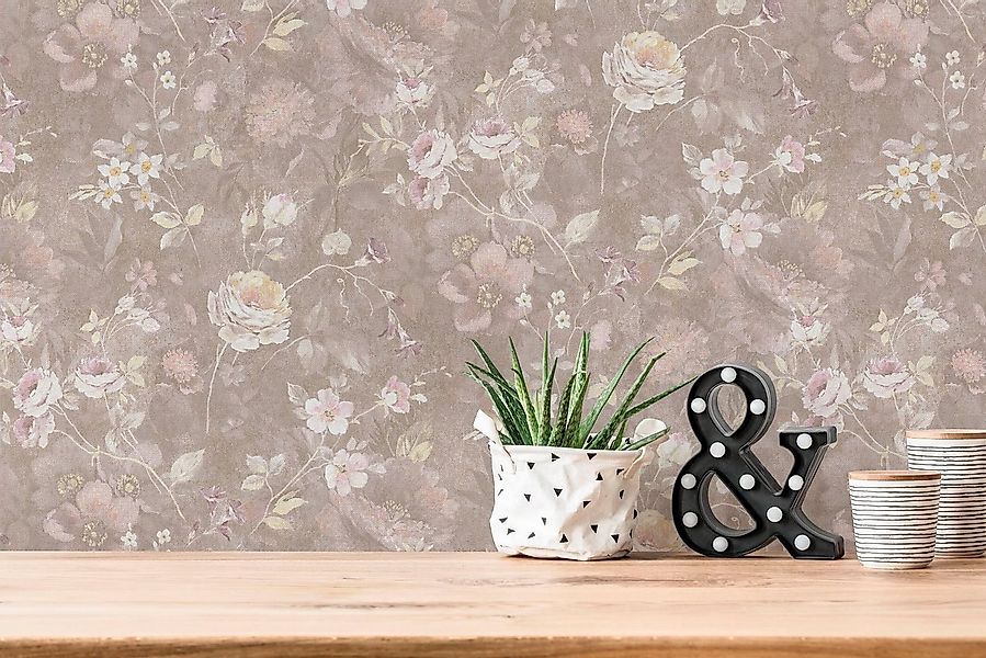 A.S. Création Vliestapete Natural Living Blumentapete, leicht strukturiert, günstig online kaufen