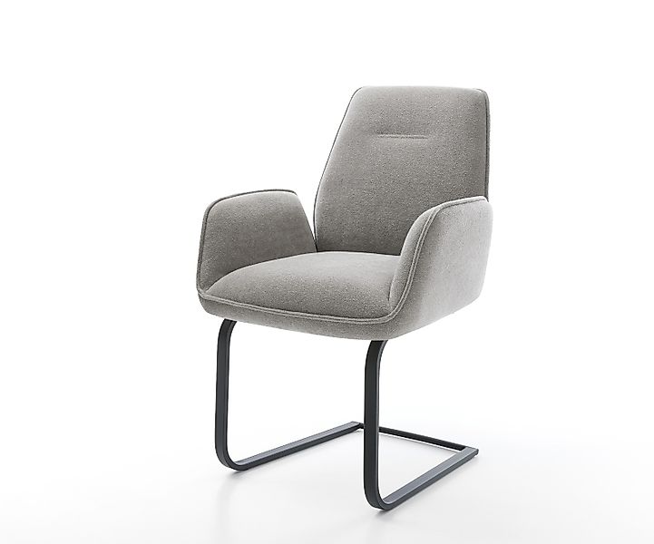 Freischwinger Zoa-Flex Strukturstoff Soft Grau Freischwinger flach Schwarz günstig online kaufen
