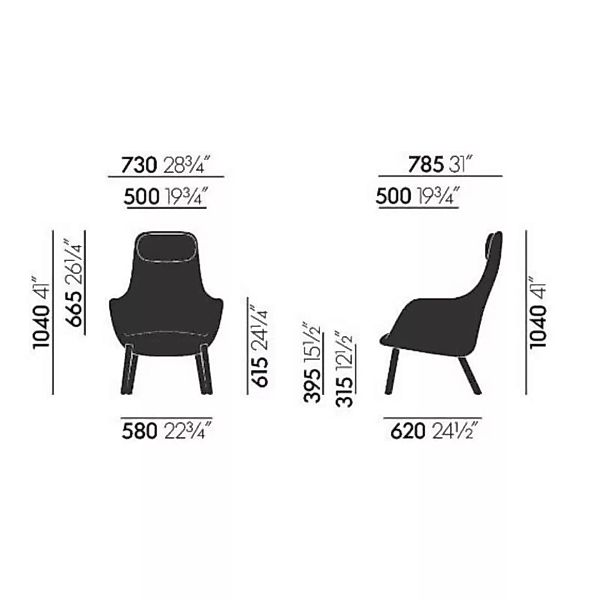 Vitra - HAL Lounge Sessel & Ottoman Stoff - salbei stahlblau/Stoff Dumet 28 günstig online kaufen
