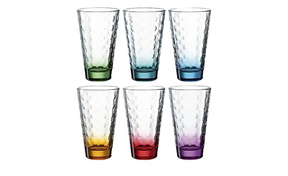 LEONARDO 6er-Gläserset 6er Set Optic ¦ mehrfarbig ¦ Glas ¦ Maße (cm): B: 8 günstig online kaufen