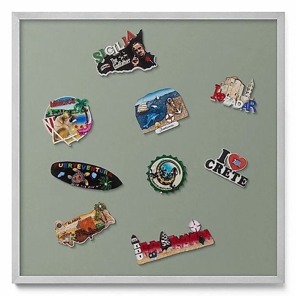 Tulup Magnettafel Metall Magnettafel Gerahmt Hellolivfarben 50x50 cm Magnet günstig online kaufen