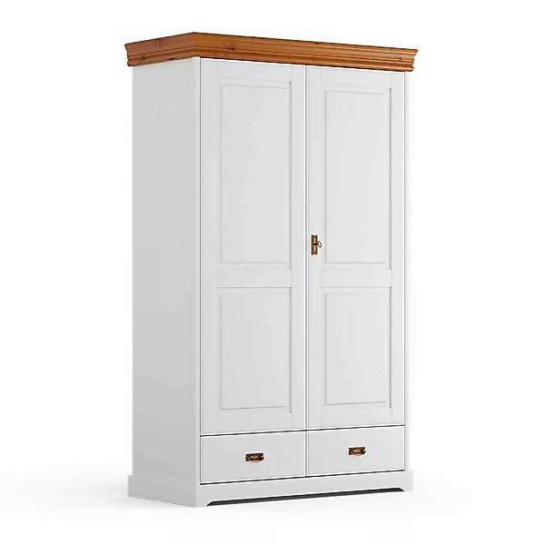 Kleiderschrank Massivholz Schlafzimmerkleiderschrank im Landhausstil 218 cm günstig online kaufen