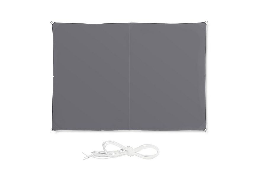 relaxdays Sonnensegel Rechteckiges Sonnensegel grau, 2 x 3 m günstig online kaufen