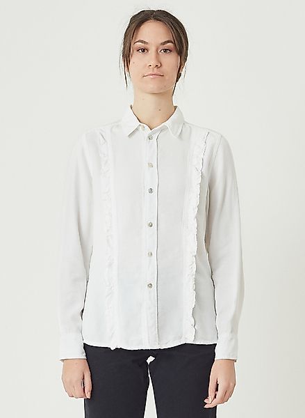 Donna - Langarm Hemd Aus 100% Tencel Mit Krause günstig online kaufen