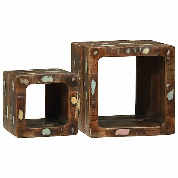 vidaXL TV Einheit 2-Tlg Mehrfarbig 36 x 30 x 36 cm Massives Altholz 4104550 günstig online kaufen