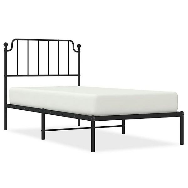 vidaXL Bettgestell Bettgestell mit Kopfteil Metall Schwarz 90x200 cm Bett B günstig online kaufen