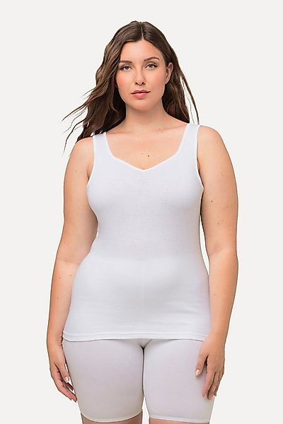 Ulla Popken Achselhemd Basic Top aus Baumwolle Unterhemd mit V-Ausschnitt günstig online kaufen